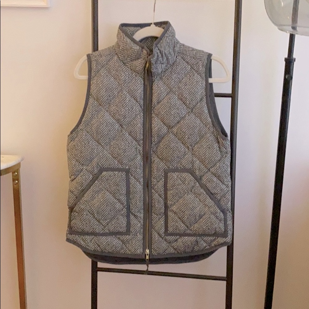 J. Crew Quilted Puffer Vest in Herringbone